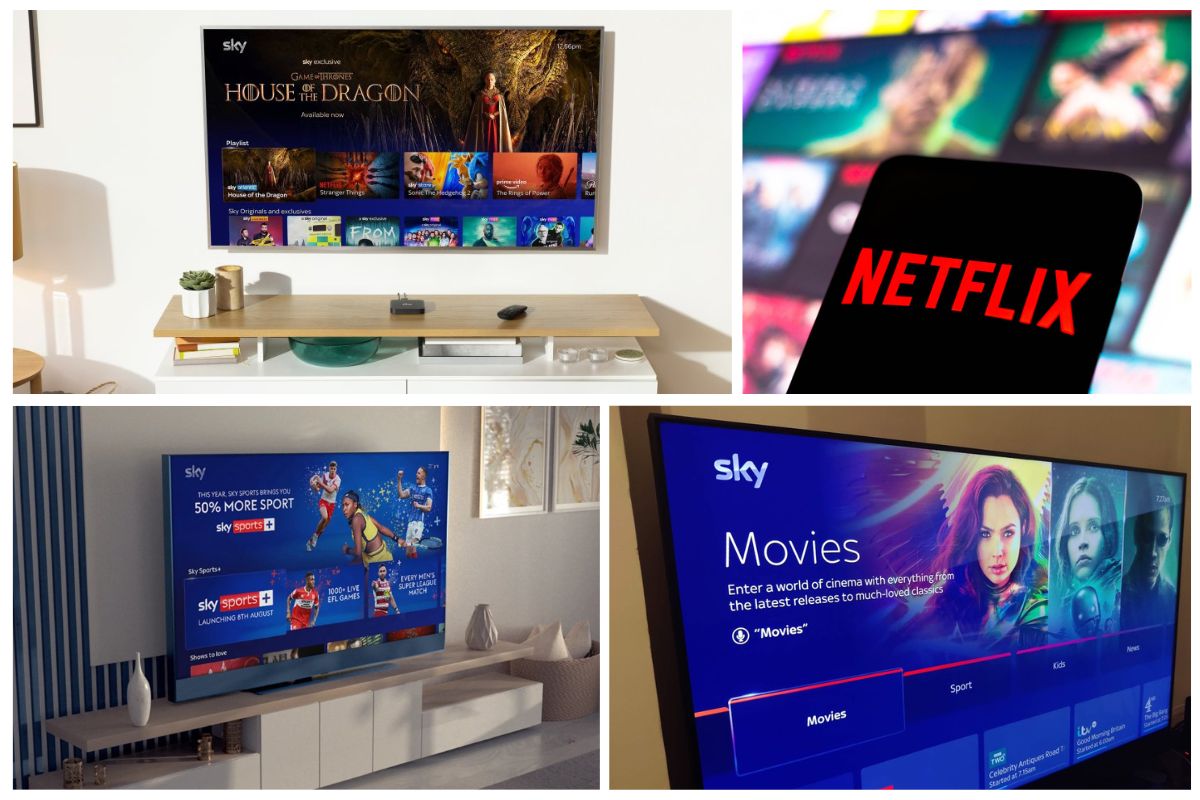Sky Stream netflix sports movies collage Sky Stream netflix sports movies collage