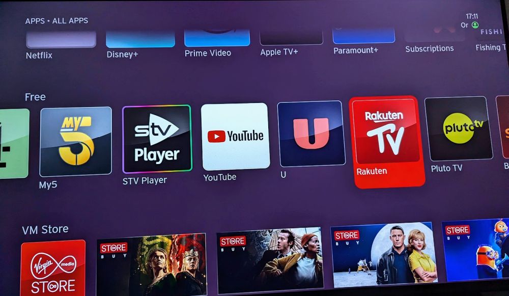 Rakuten TV app on Virgin Media Stream