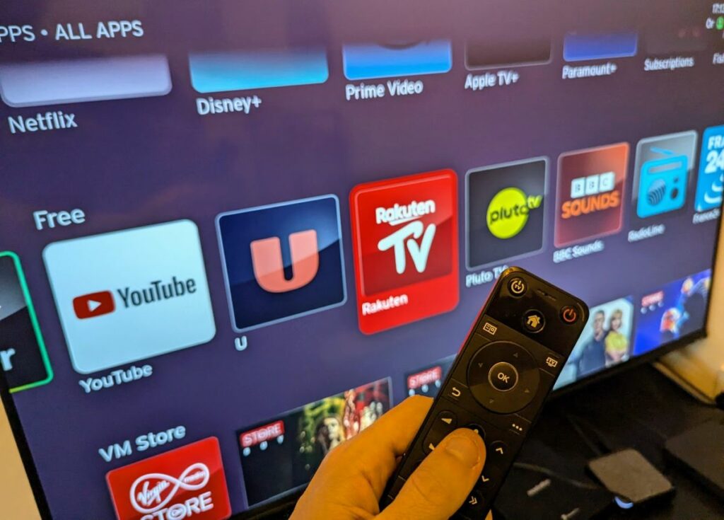 Rakuten on Virgin Media with remote