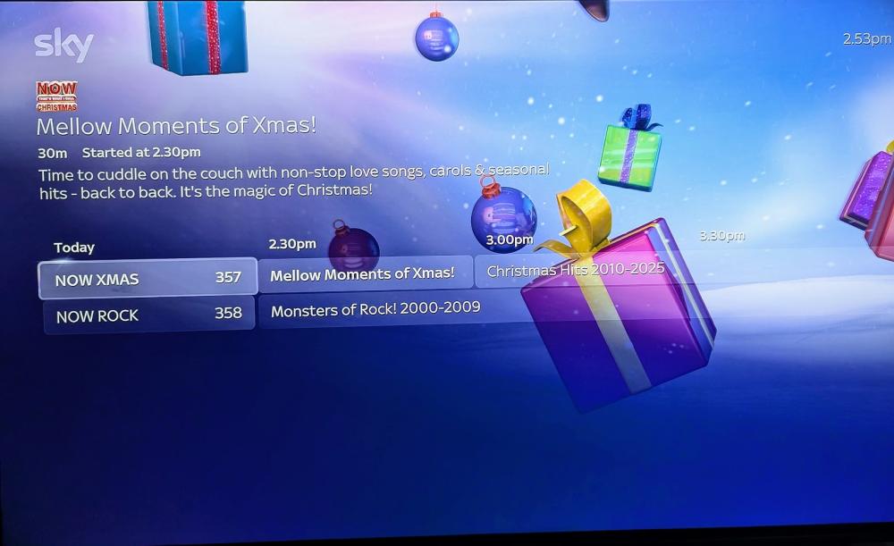 NOW XMAS on Sky Stream