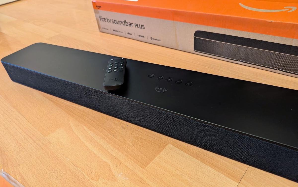 Fire TV Soundbar Plus near box