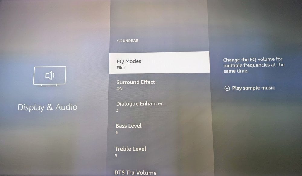 Fire TV Soundbar Plus settings