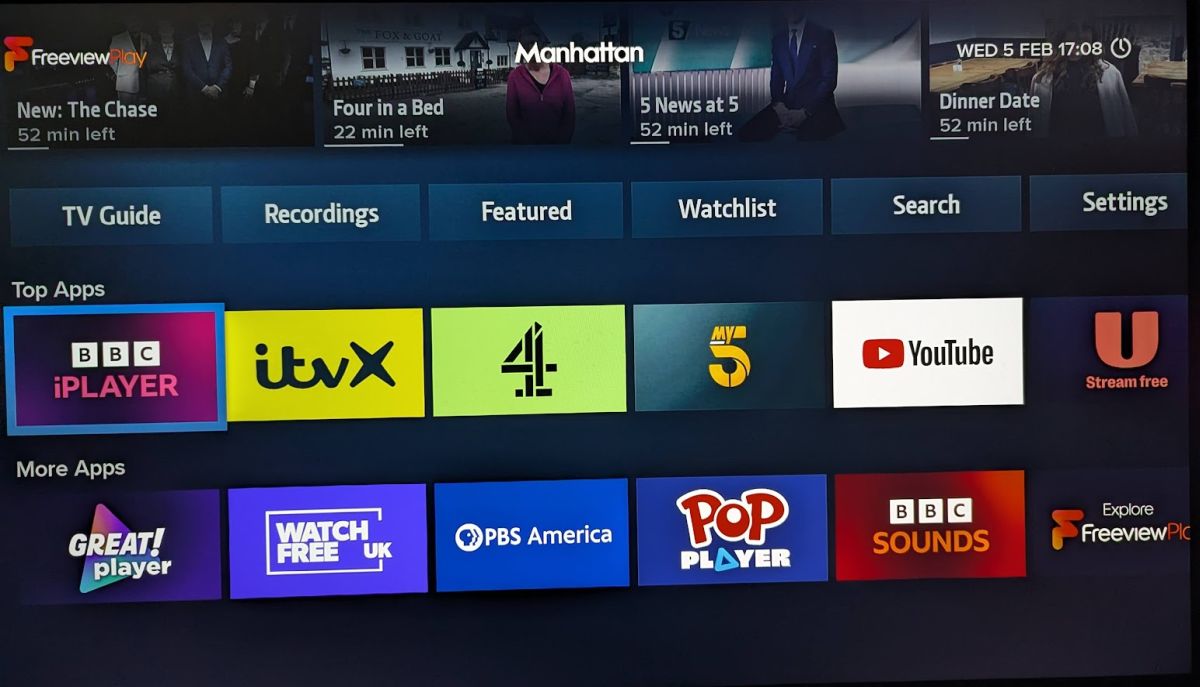 Manhattan T4-R YouTube app on TV direct