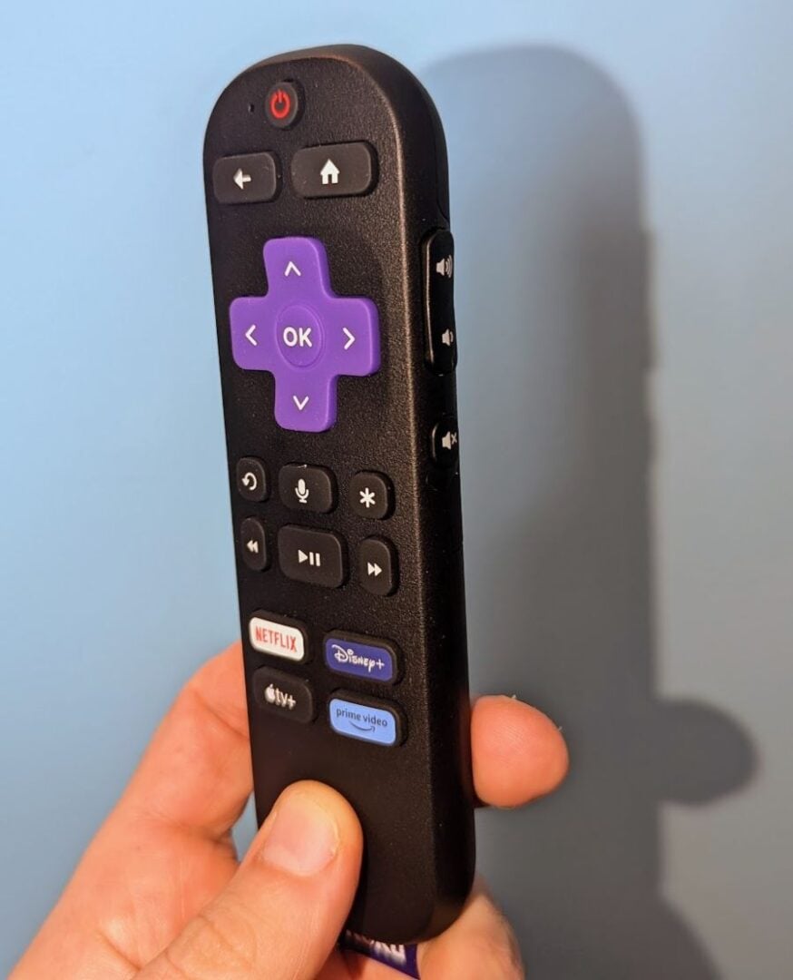 Roku Streaming Stick 2025 remote side