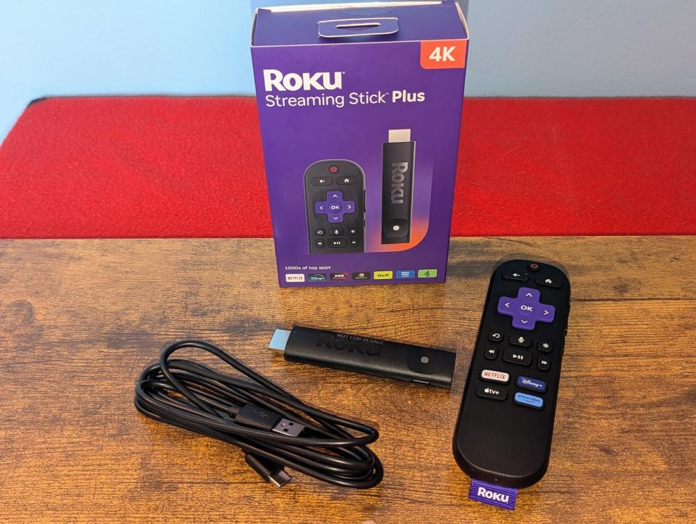 Roku Streaming Stick Plus 2025 in the box