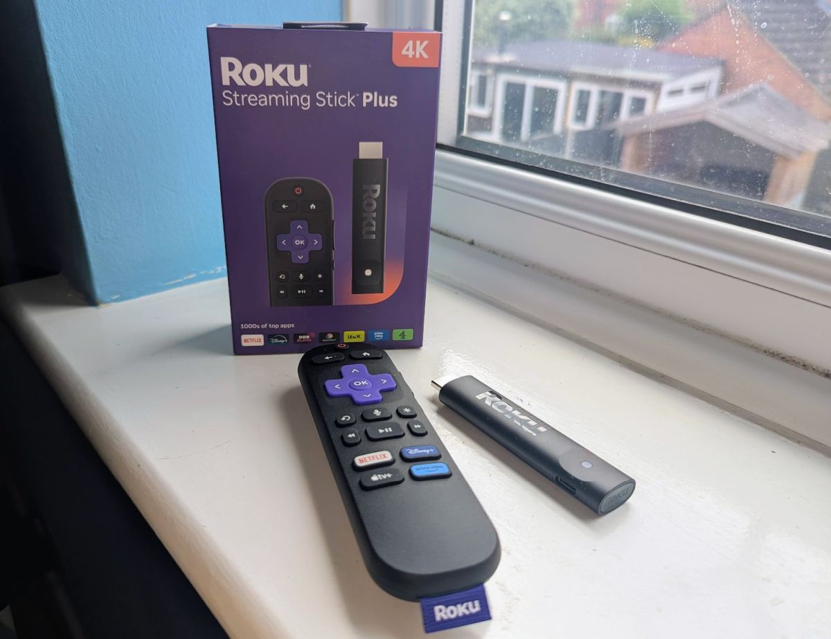 Roku Streaming Stick Plus 2025 on window