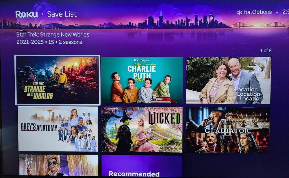 Roku save list