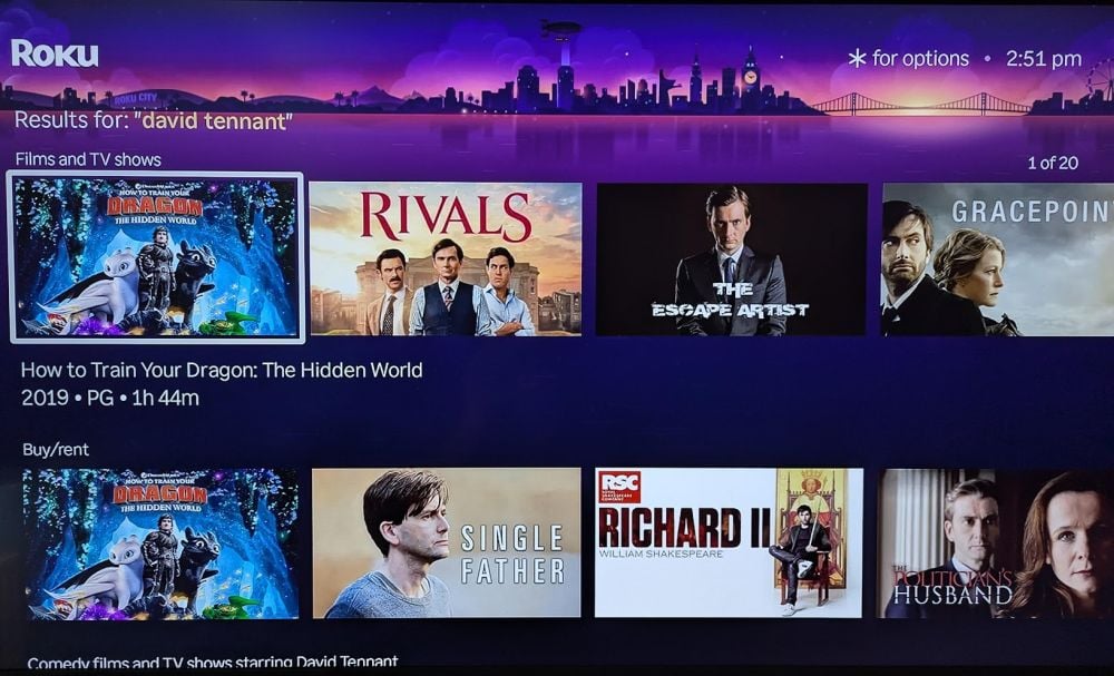 Roku search david tennant