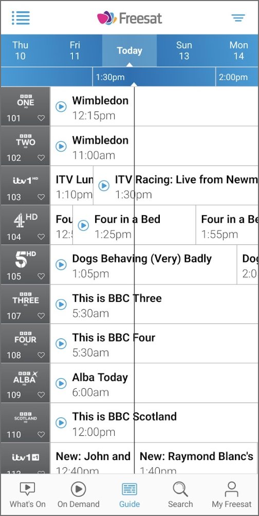 Freesat app 2025 tv guide