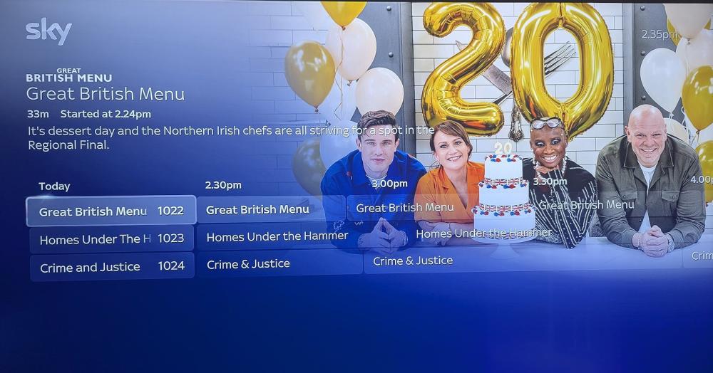 Great british menu on Sky Stream
