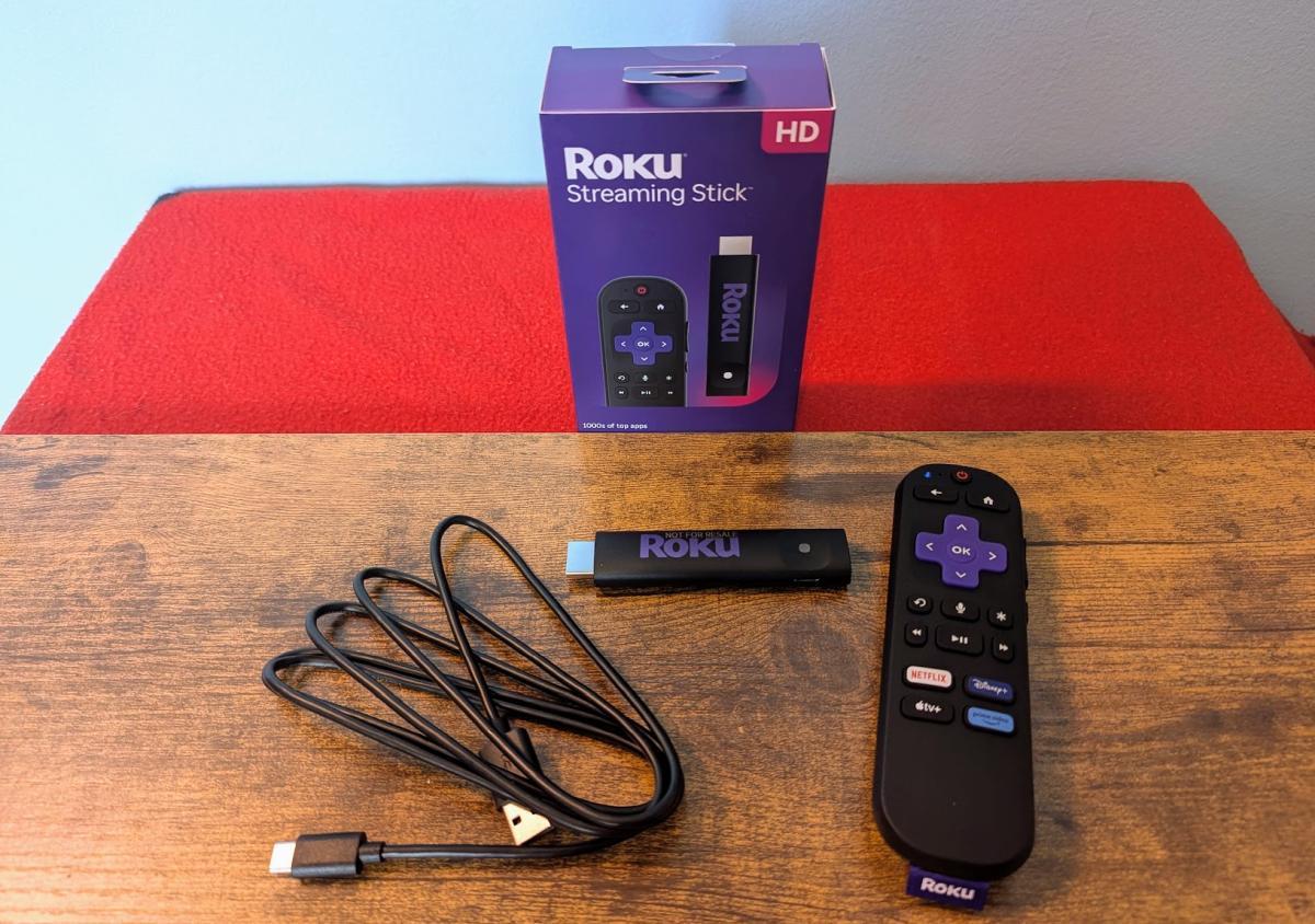 Roku Streaming Stick 2025 in the box