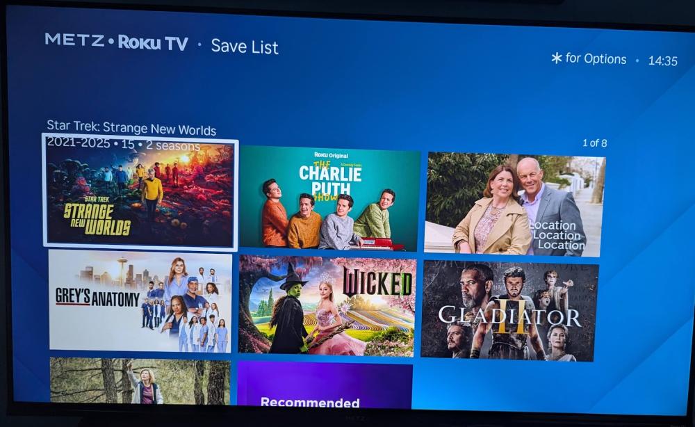 Roku TV save list
