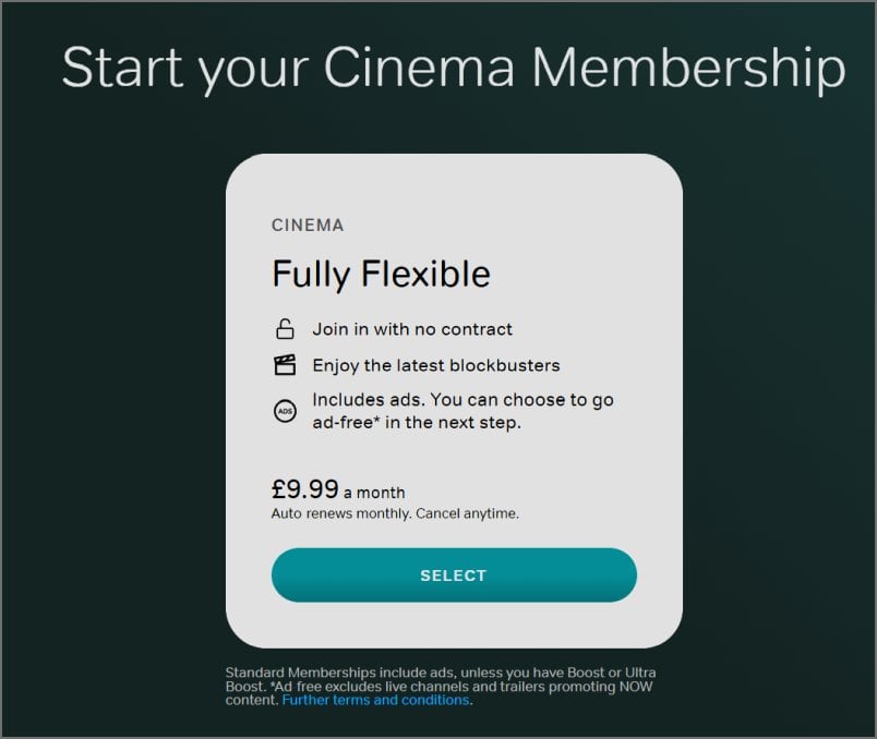 NOW TV Cinema no discount 2025