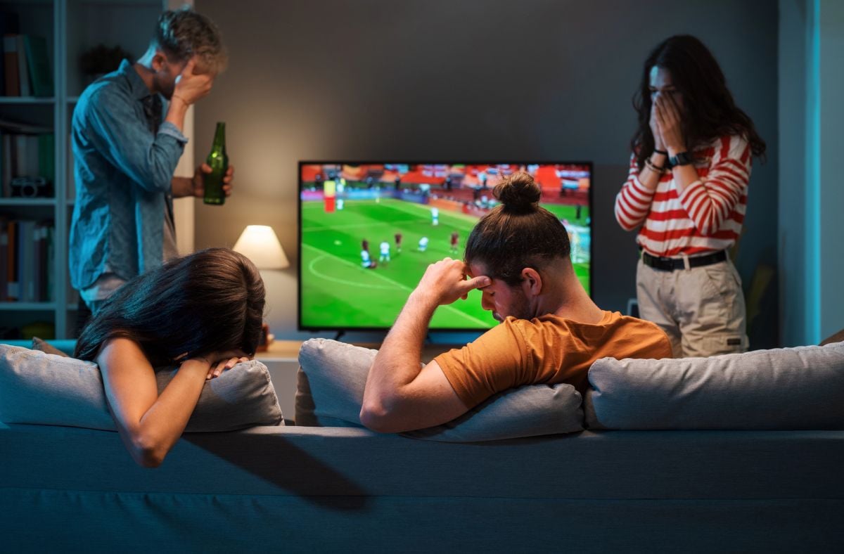Watching sports on TV sad