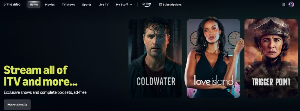 ITVX on Prime Video banner