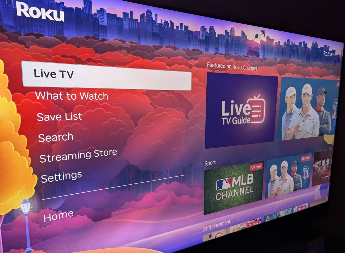 Roku Live TV home screen box
