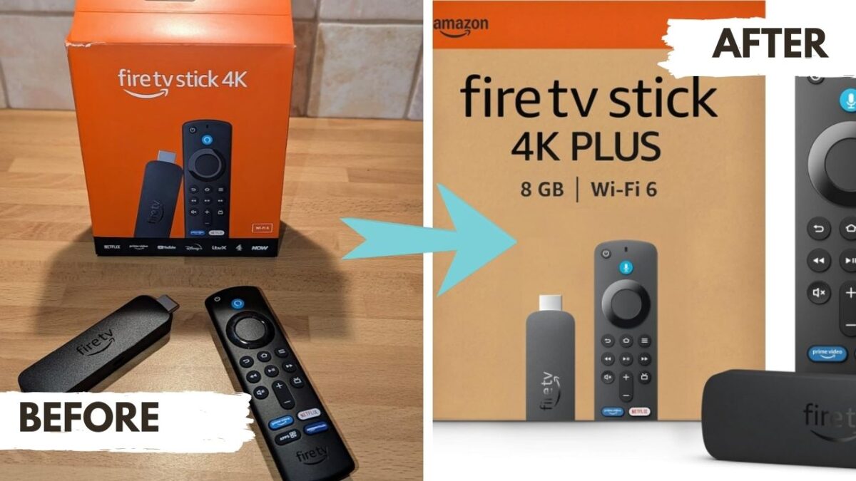 Fire TV 4K to 4K Plus arrow collage