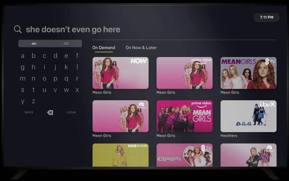 EE TV Smart search