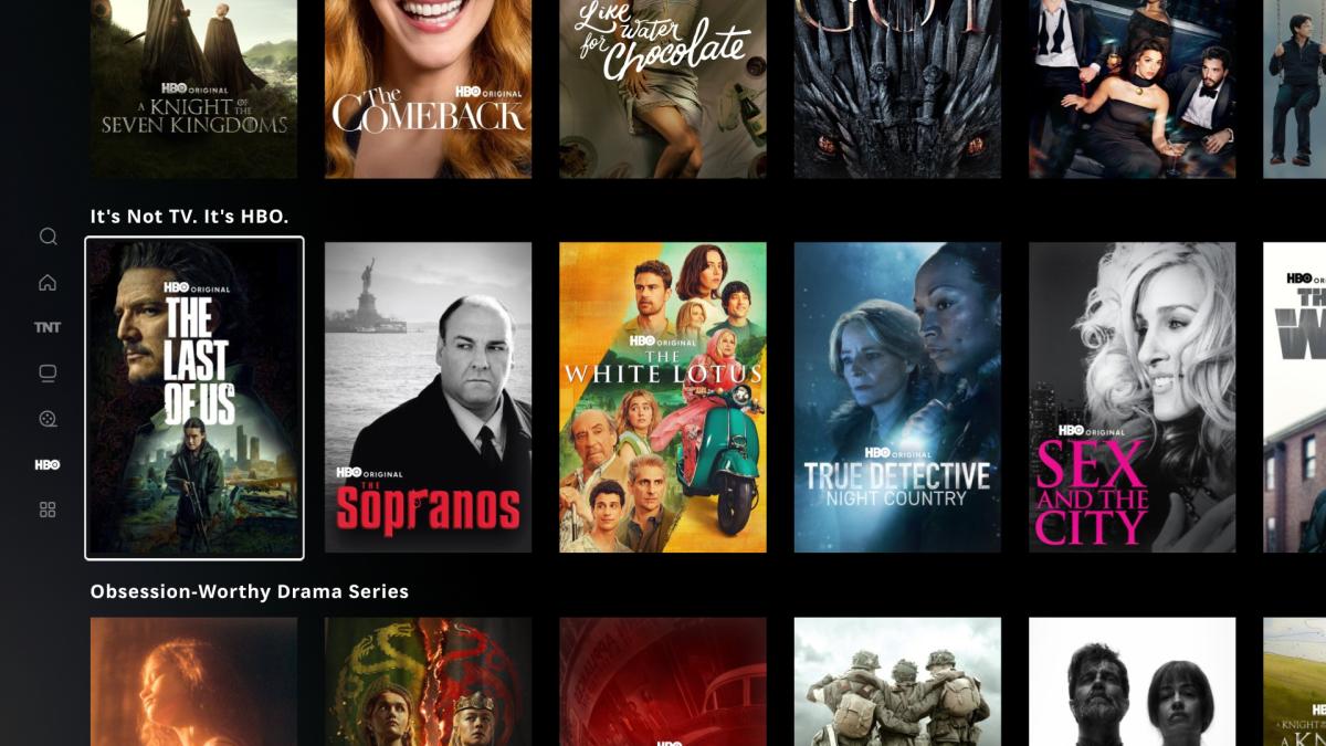 HBO Max app categories