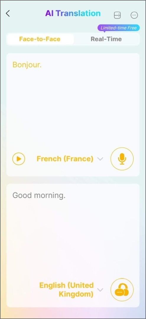 EarFun app AI translation