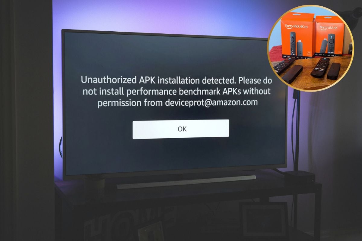 Fire TV Unauthorized APK installation error message mockup