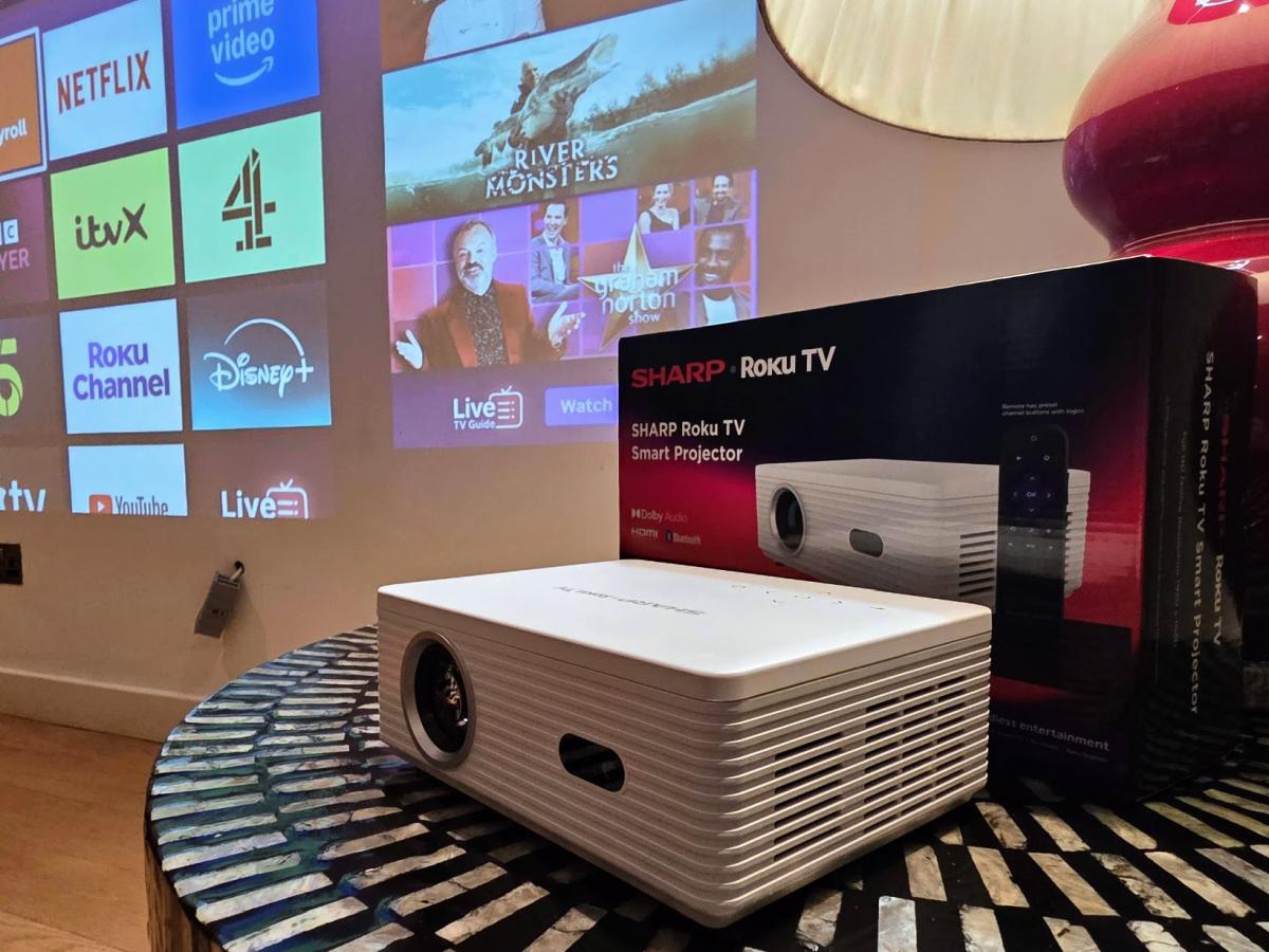 Roku Sharp projector near wall Roku Sharp projector near wall