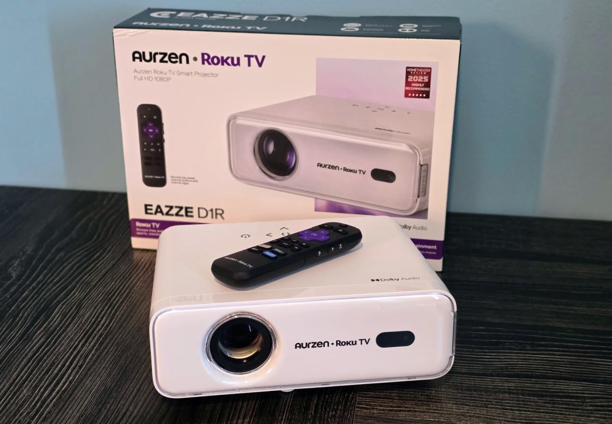 Roku Aurzen Porjector table near box