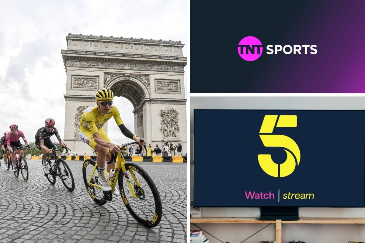 Tour de France channel 5 TNT Sports collage